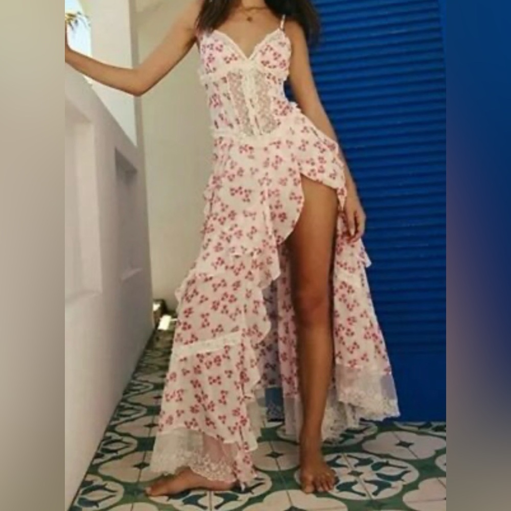 Intimately Free People Hearts Desire Bodysuit Dress Floral  Lace Size Medium